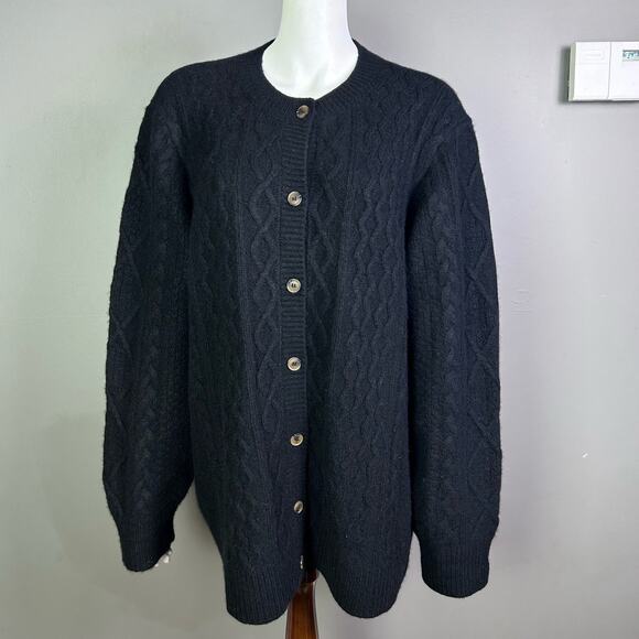 Favorite Daughter cardigan XL chunky cashmere oversized cable knit fisherman - Picture 1 of 16